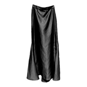 Vintage Tadashi Shoji Black Satin Evening Skirt Maxi Mermaid Tail Womens 6